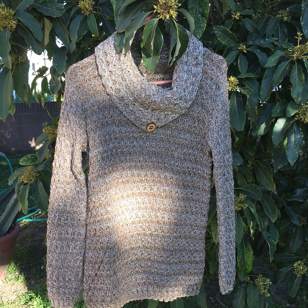 NEW: Mexican hand woven cowl sweater: size M